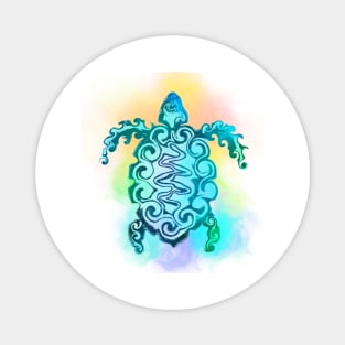 Watercolour Tribal Turtle Magnet